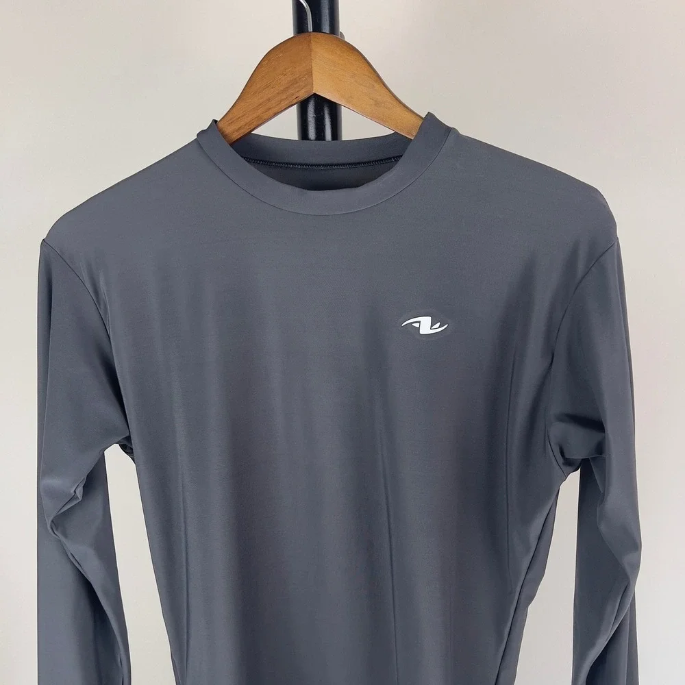 Athletic Works Mens XL Gray Long Sleeve Compression Shirt Base Layer Gym Top